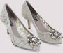 Dolce & Gabbana Beige Kant Puntige Enkellaarzen Gray Dames - Thumbnail 19