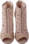 Dolce & Gabbana Beige Lace Suede Peep Toe Booties Beige Dames - Thumbnail 2