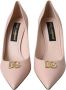 Dolce & Gabbana Beige Lamb Leather Logo Pumps Beige Dames - Thumbnail 2