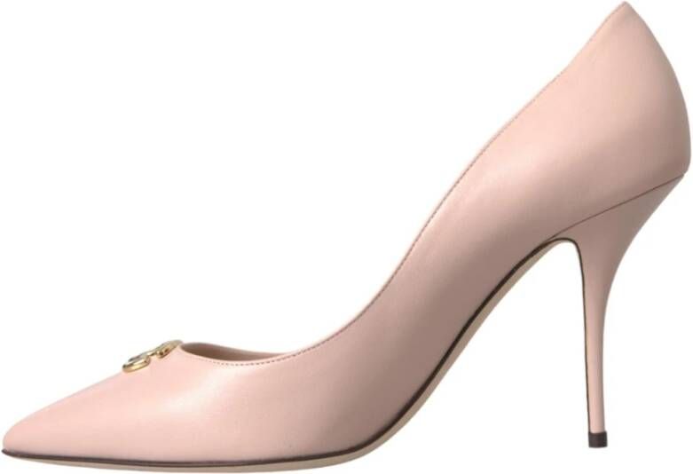 Dolce & Gabbana Beige Lamb Leather Logo Pumps Beige Dames