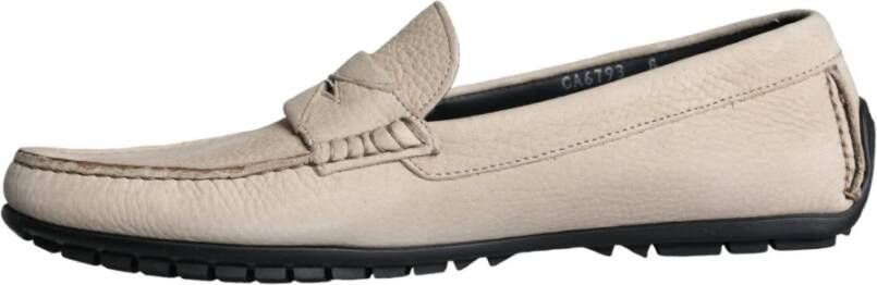 Dolce & Gabbana Beige Lederen Slip Mocassin Loafers Schoenen Beige Heren