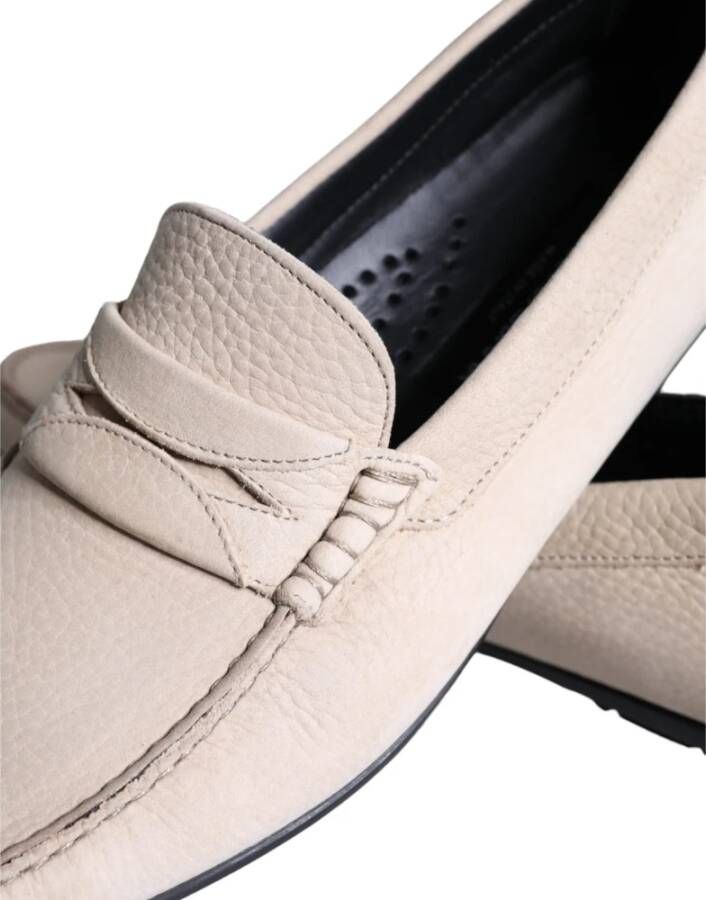 Dolce & Gabbana Beige Lederen Slip Mocassin Loafers Schoenen Beige Heren