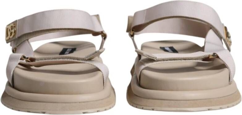 Dolce & Gabbana Beige Leren Band Sandalen met Rubber Beige Heren