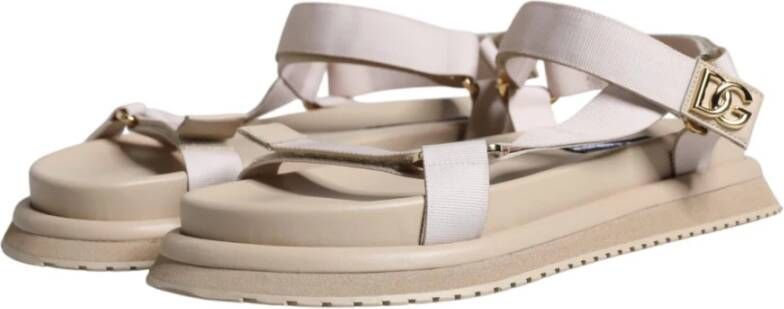 Dolce & Gabbana Beige Leren Band Sandalen met Rubber Beige Heren