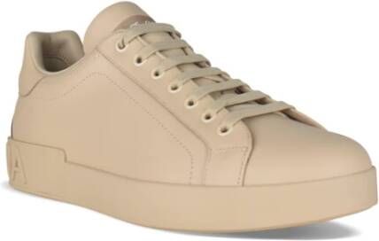 Dolce & Gabbana Beige Leren Lage Sneakers Beige Heren