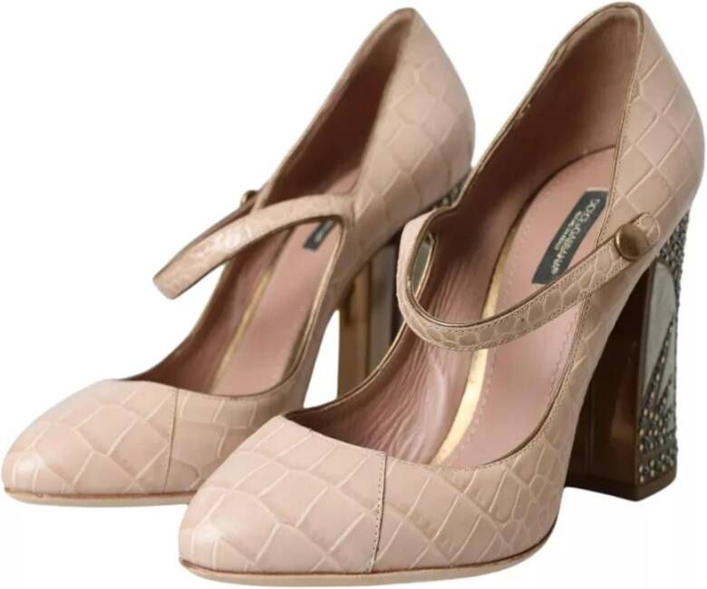 Dolce & Gabbana Beige Leren Mary Jane Pumps Beige Dames