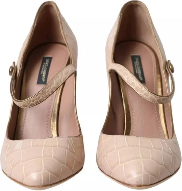 Dolce & Gabbana Beige Leren Mary Jane Pumps Beige Dames