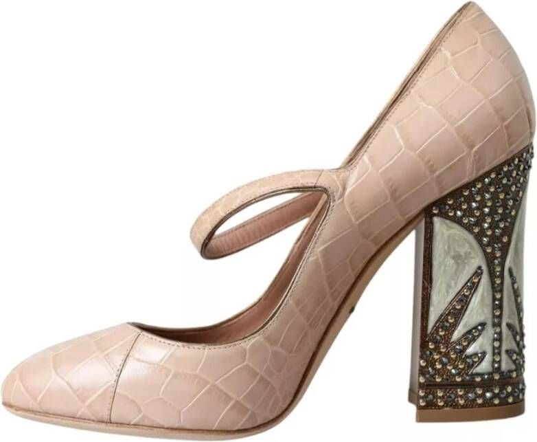 Dolce & Gabbana Beige Leren Mary Jane Pumps Beige Dames