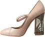 Dolce & Gabbana Beige Leren Mary Jane Pumps Beige Dames - Thumbnail 4