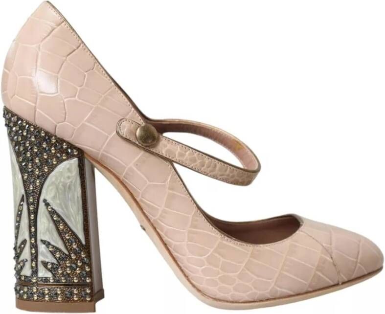 Dolce & Gabbana Beige Leren Mary Jane Pumps Beige Dames