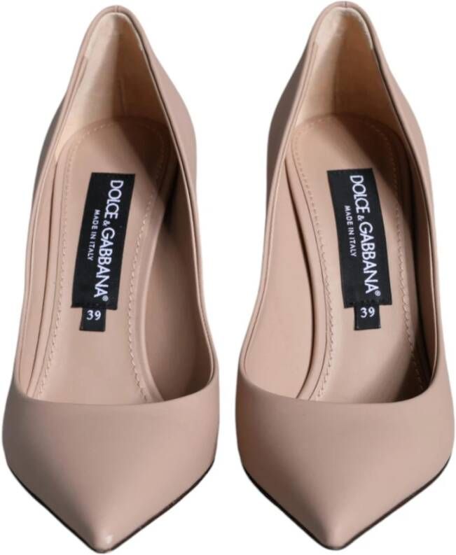 Dolce & Gabbana Beige Leren Stiletto Pumps Schoenen Beige Dames