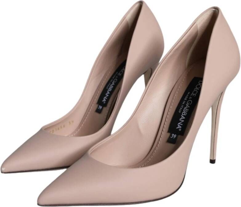 Dolce & Gabbana Beige Leren Stiletto Pumps Schoenen Beige Dames