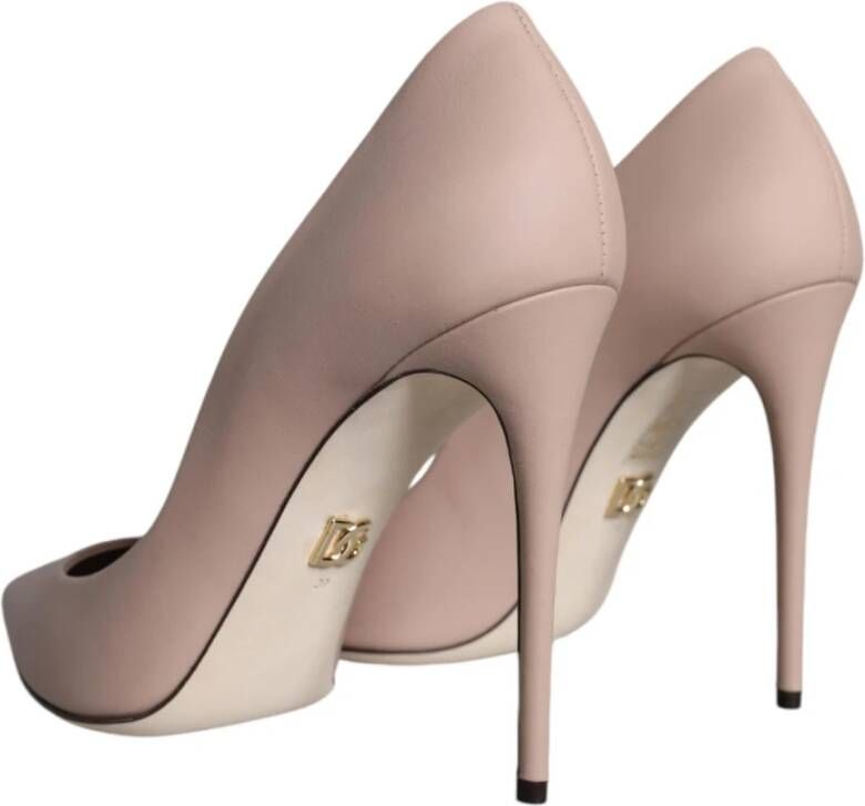 Dolce & Gabbana Beige Leren Stiletto Pumps Schoenen Beige Dames