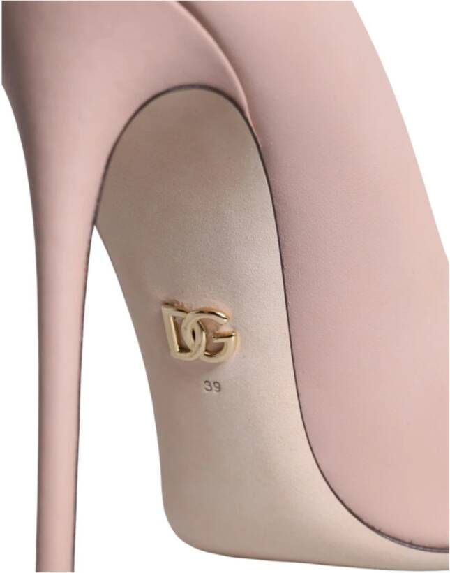 Dolce & Gabbana Beige Leren Stiletto Pumps Schoenen Beige Dames