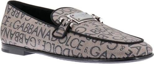 Dolce & Gabbana Beige Loafer Schoenen met Logo Print Beige Heren