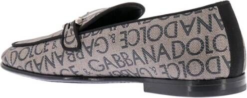 Dolce & Gabbana Beige Loafer Schoenen met Logo Print Beige Heren