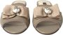 Dolce & Gabbana Beige Logo Parel Platte Sandalen Beige Dames - Thumbnail 9