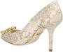 Dolce & Gabbana Beige Stoffen Hoge Hakken Beige Dames - Thumbnail 3