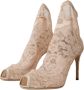 Dolce & Gabbana Beige Stretch Taormina Veterschoenen Schoenen Beige Dames - Thumbnail 11