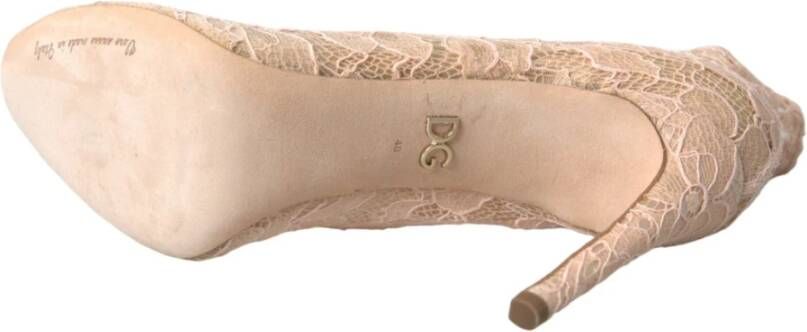 Dolce & Gabbana Beige Stretch Soklaarzen Beige Dames