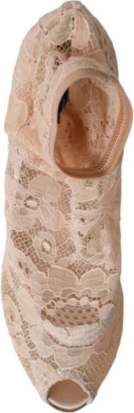 Dolce & Gabbana Beige Stretch Soklaarzen Beige Dames