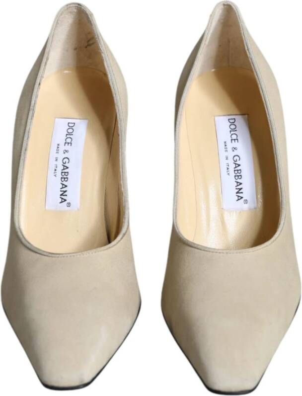 Dolce & Gabbana Beige Suède Hoge Hakken Pumps Beige Dames