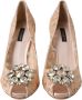 Dolce & Gabbana Beige Taormina Kristal Hakken Pumps Schoenen Beige Dames - Thumbnail 2