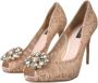 Dolce & Gabbana Beige Taormina Kristal Hakken Pumps Schoenen Beige Dames - Thumbnail 3