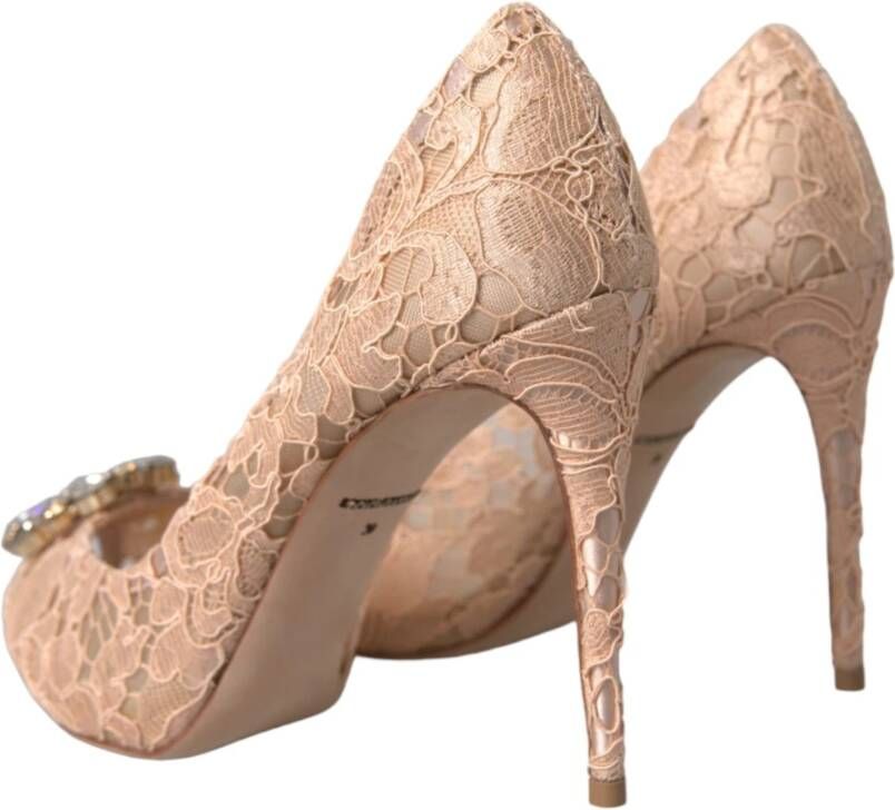 Dolce & Gabbana Beige Taormina Kristal Hakken Pumps Schoenen Beige Dames