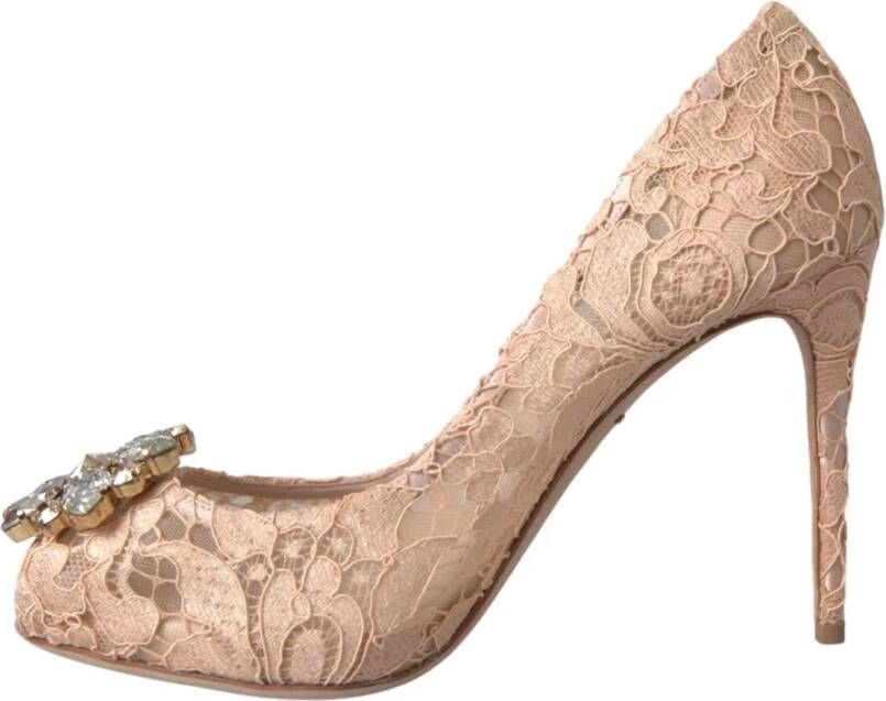 Dolce & Gabbana Beige Taormina Kristal Hakken Pumps Schoenen Beige Dames