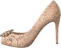 Dolce & Gabbana Beige Taormina Kristal Hakken Pumps Schoenen Beige Dames - Thumbnail 5