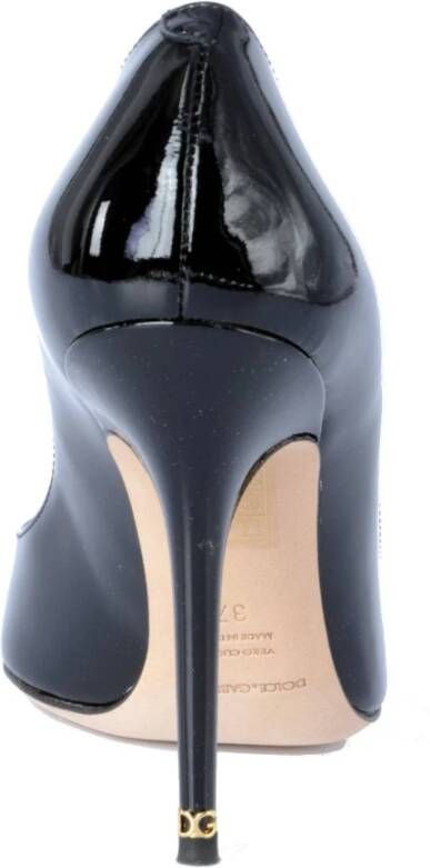 Dolce & Gabbana Bellucci Hak Patroon Leren Schoenen Black Dames