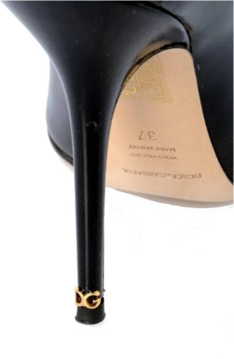 Dolce & Gabbana Bellucci Hak Patroon Leren Schoenen Black Dames