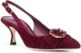 Dolce & Gabbana Luxe Rode Suède Pumps Red Dames - Thumbnail 2