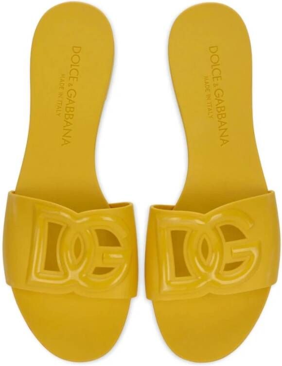 Dolce & Gabbana Mosterdgele Logo Slides Yellow Dames