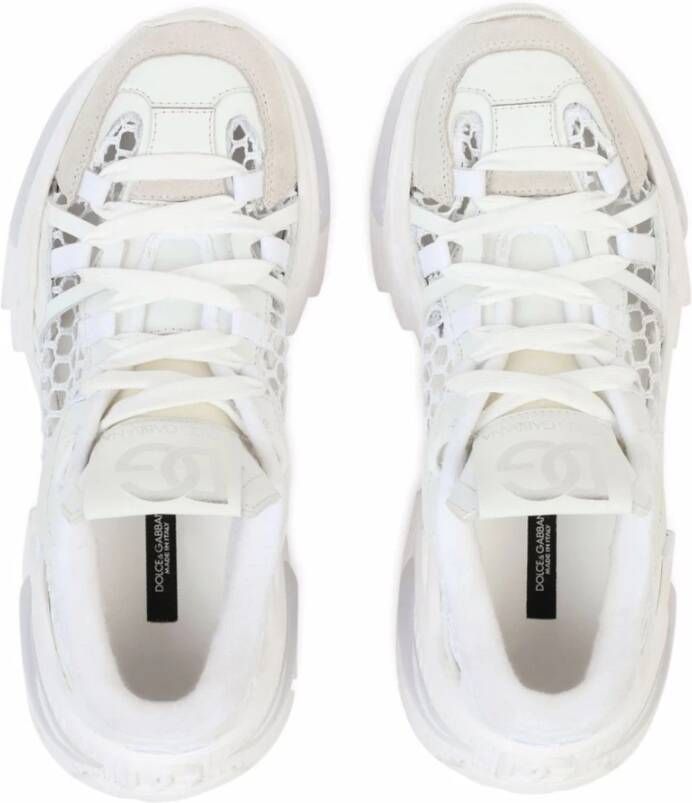 Dolce & Gabbana Bianco Mesh Low-Top Sneaker White Dames