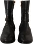Dolce & Gabbana Black Leather Flats Logo Short Boots Shoes Zwart Dames - Thumbnail 2