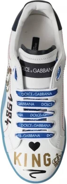 Dolce & Gabbana Blauw & Wit Lage Top Sneakers Blue Heren