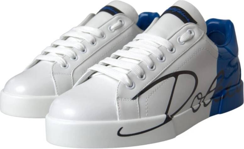 Dolce & Gabbana Blauw & Wit Logo Sneakers Multicolor Heren