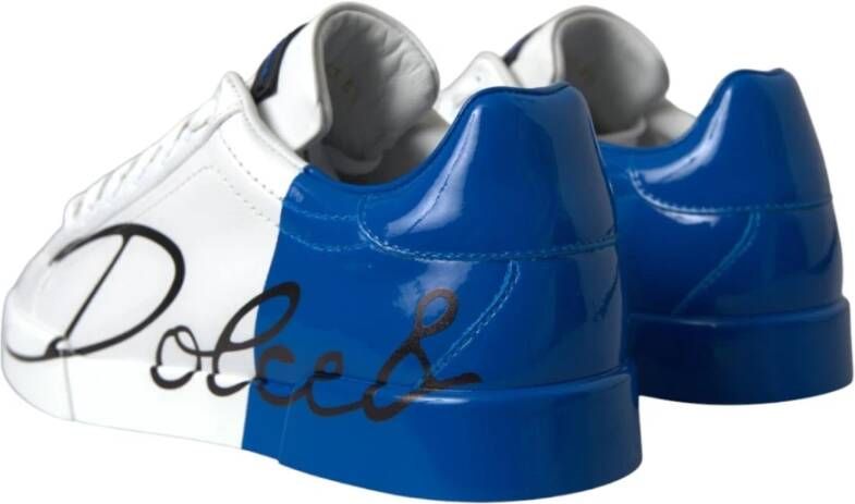 Dolce & Gabbana Blauw & Wit Logo Sneakers Multicolor Heren