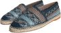 Dolce & Gabbana Blauw Grijs Geweven Leren Espadrilles Schoenen Blue Heren - Thumbnail 3