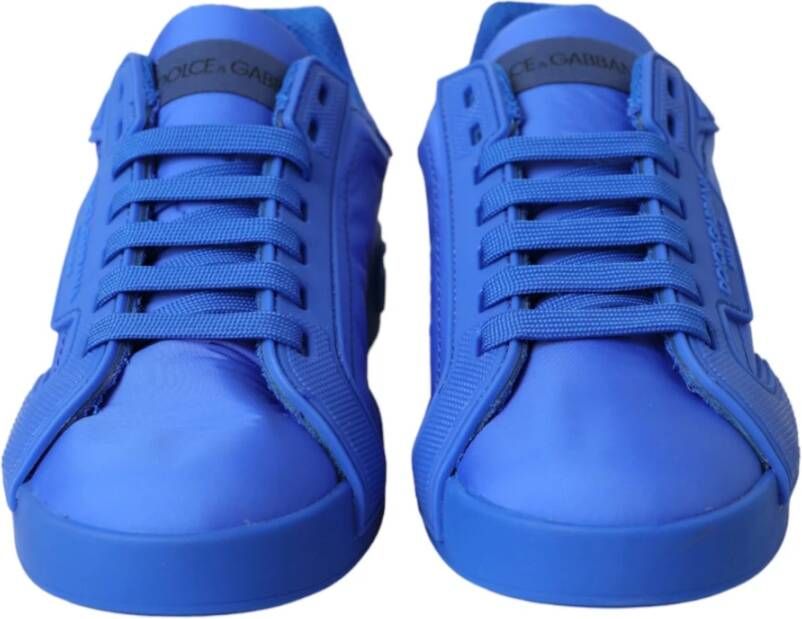 Dolce & Gabbana Blauw Leren Lage Top Sneakers Schoenen Blue Dames