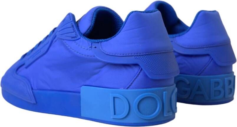 Dolce & Gabbana Blauw Leren Lage Top Sneakers Schoenen Blue Dames