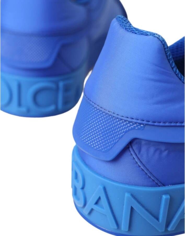 Dolce & Gabbana Blauw Leren Lage Top Sneakers Schoenen Blue Dames