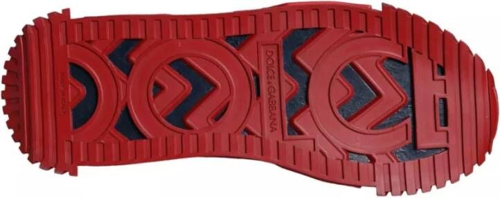 Dolce & Gabbana Blauw Rood Lage Top Sneakers Heren Schoenen Blue Heren