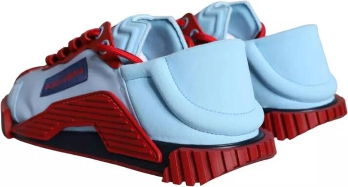 Dolce & Gabbana Blauw Rood Lage Top Sneakers Heren Schoenen Blue Heren