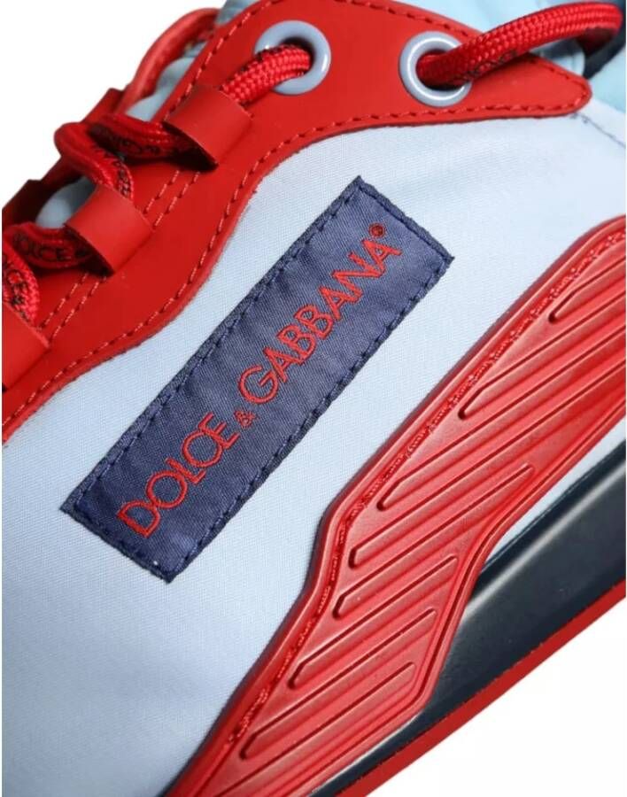 Dolce & Gabbana Blauw Rood Lage Top Sneakers Heren Schoenen Blue Heren