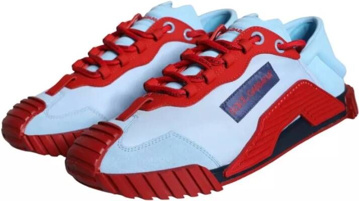 Dolce & Gabbana Blauw Rood NS1 Lage Top Sneakers Mannen Schoenen Red Heren