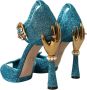 Dolce & Gabbana Blauwe Bejeweled Hak Sandalen Blue Dames - Thumbnail 4