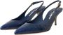 Dolce & Gabbana Blauwe Croc Leren Slingback Hakken Blue Dames - Thumbnail 3